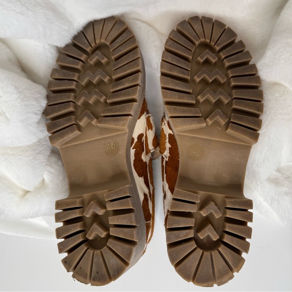 Steve Madden Lawrence-C Leather Loafers Brown & White Animal Print Womens 7M - Picture 6 of 7